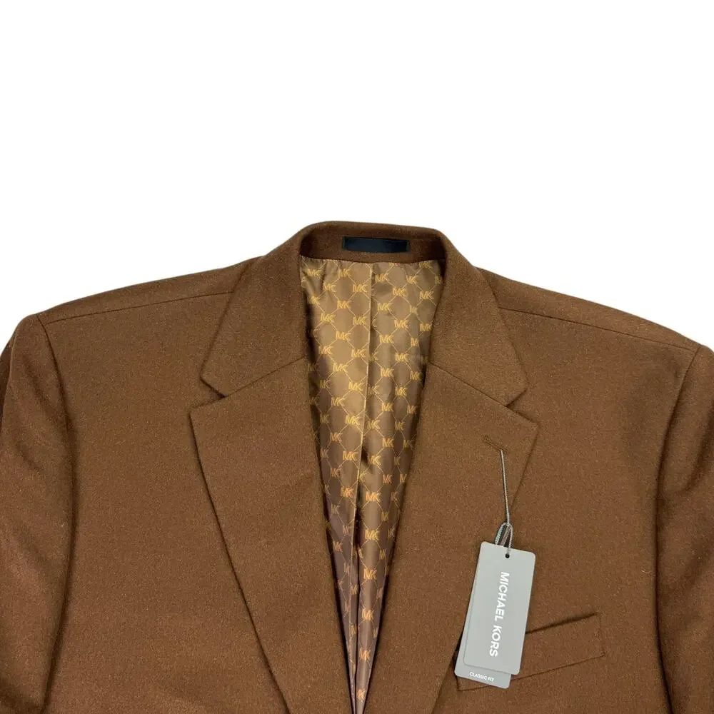 Michael Kors Mens Kipp Wool Cashmere Luxury Classic Fit Sport Coat Vicuna 48R